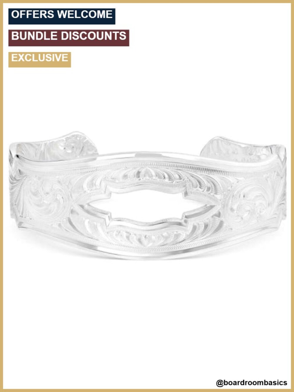 Western Cuff Bracelet Adjustable Metal Slide Clasp Rodeo Casual Gift Boxed